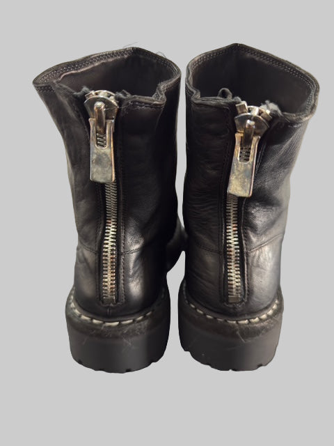 Black Norwegian Welt Back Zip Boots 796V_N