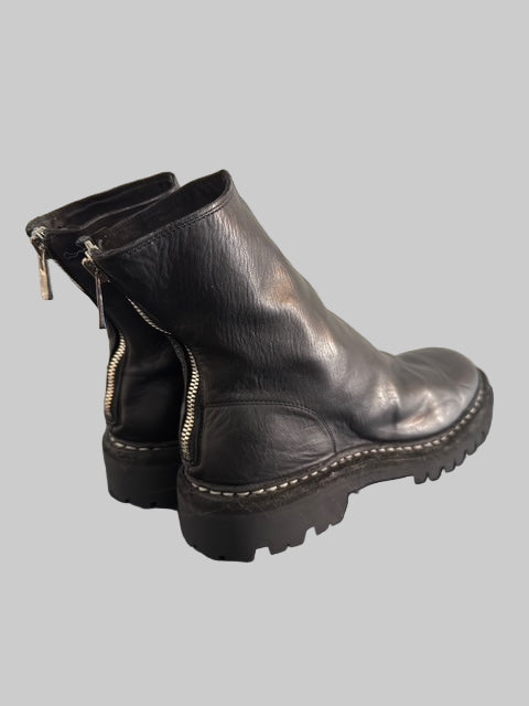 Black Norwegian Welt Back Zip Boots 796V_N