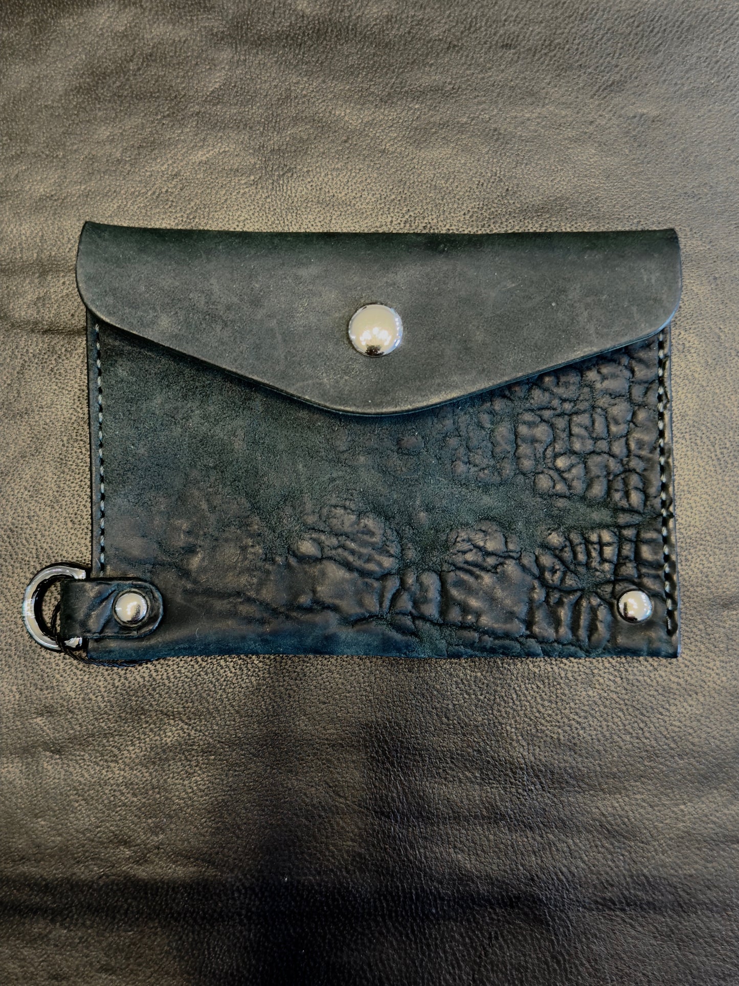 Green Reverse Culatta Cadena Card Case with Curb Chain