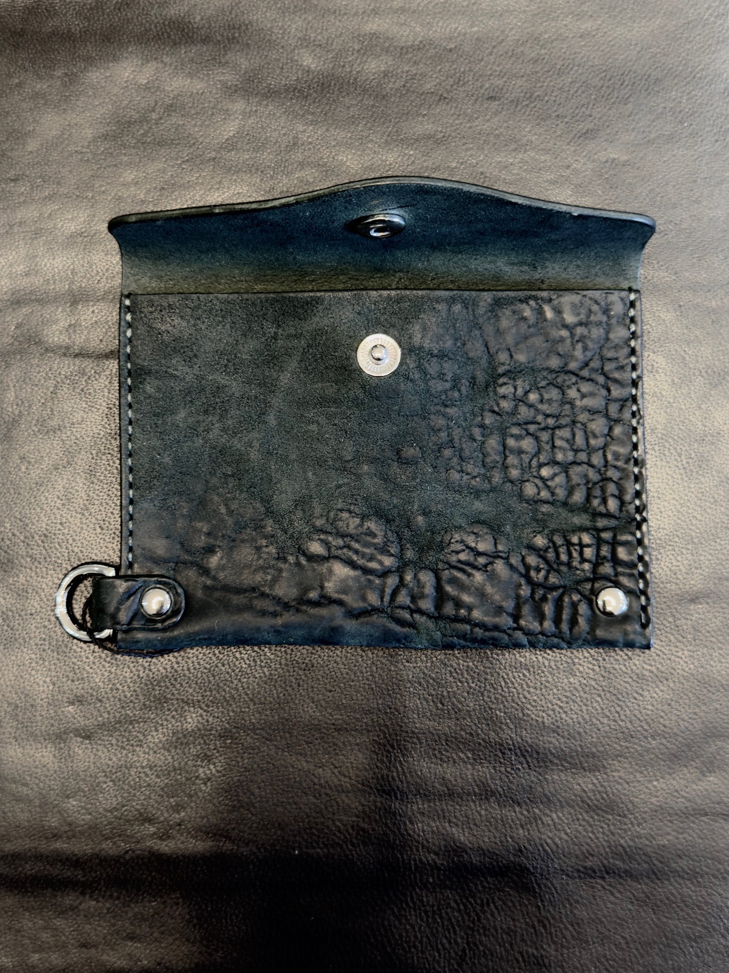 Green Reverse Culatta Cadena Card Case with Curb Chain