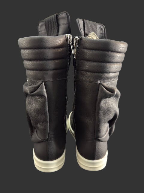 Black + Milk Cargo Basket Sneaker Boots by Rick Owens