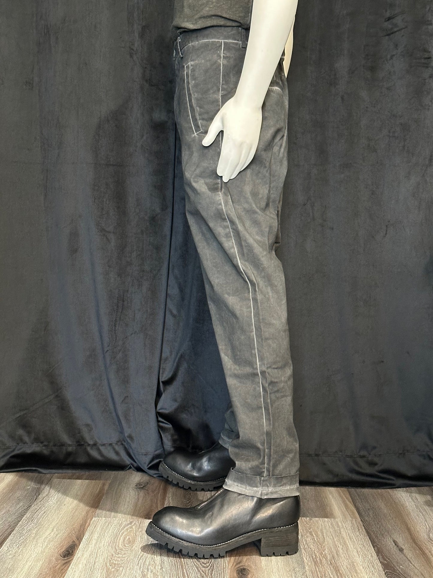 Military Grey Resin Relaxed Fit Cotton Chino Pants