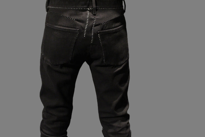 Black OVERLOCK ONE-PIECE DEAD END JEANS JM2625-IN  KIT-BW 101 by Carol Christian Poell