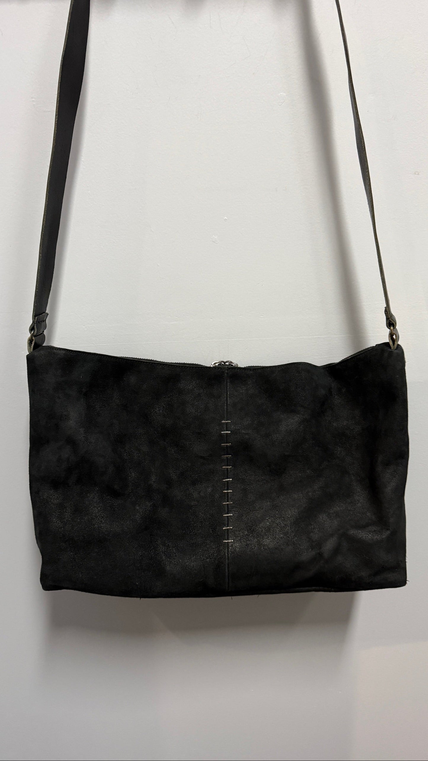 Black Creep Horse Leather Shoulder Bag by Daniele Basta