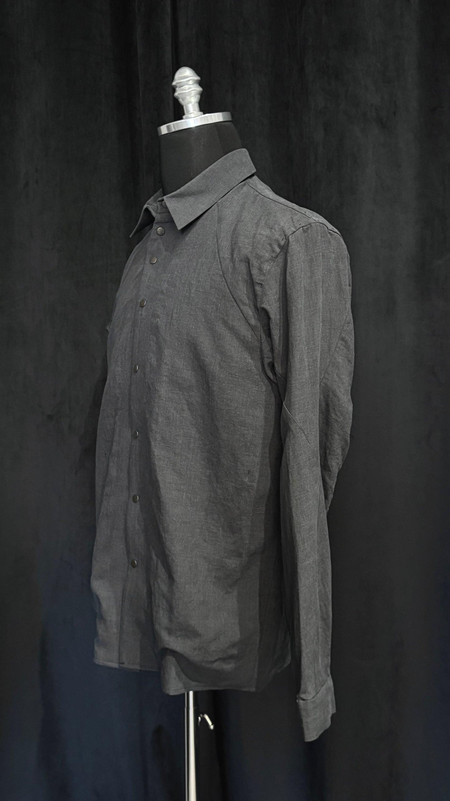 Vintage Blue Collared Snap Button Shirt