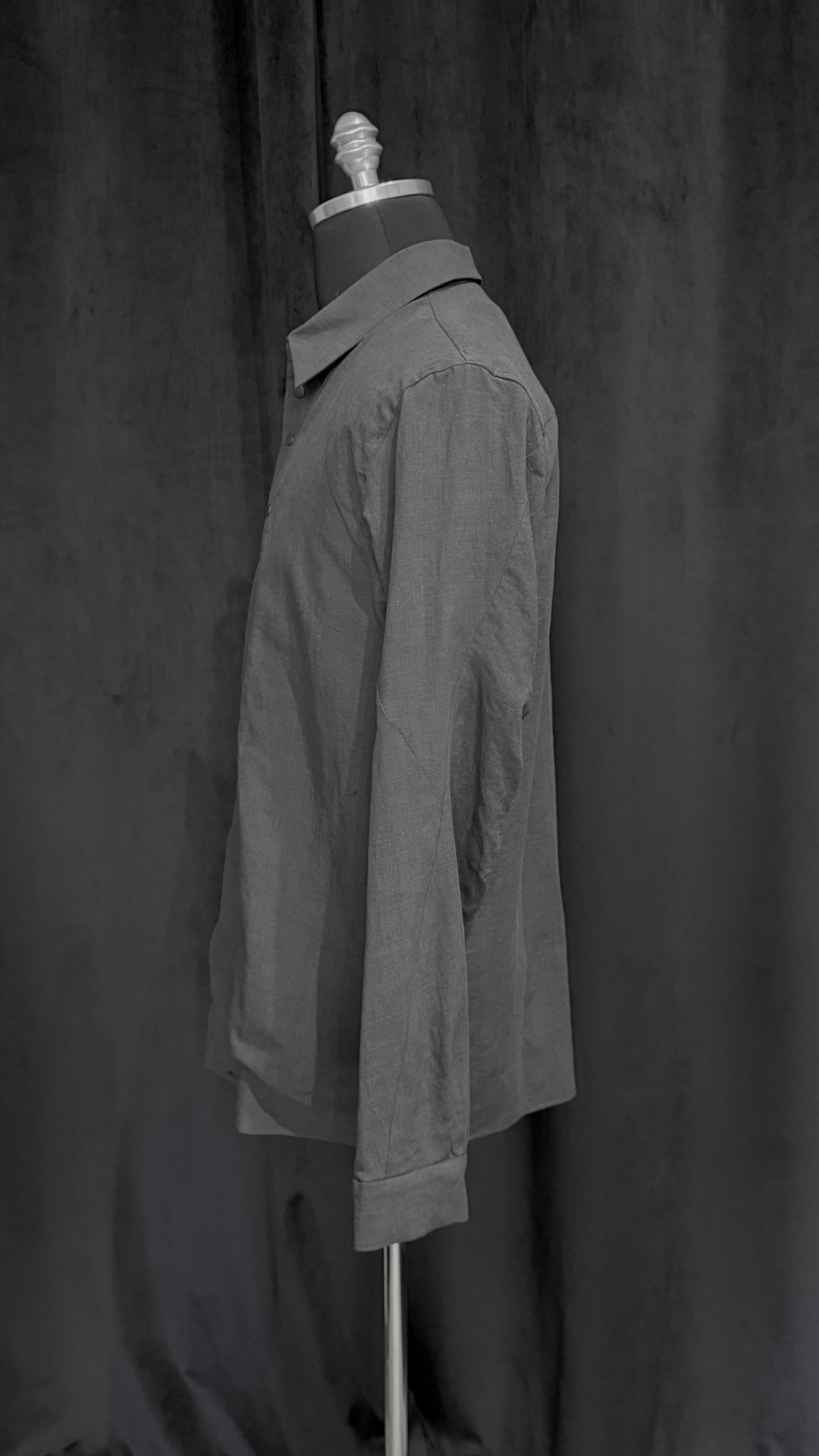 Vintage Blue Collared Snap Button Shirt