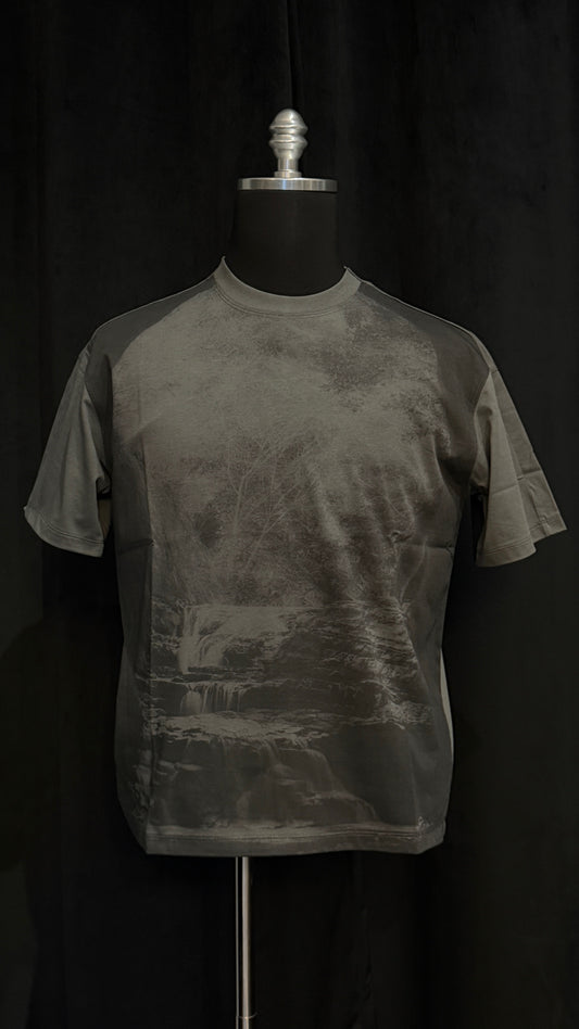 Grey Printed Landscape T-shirt