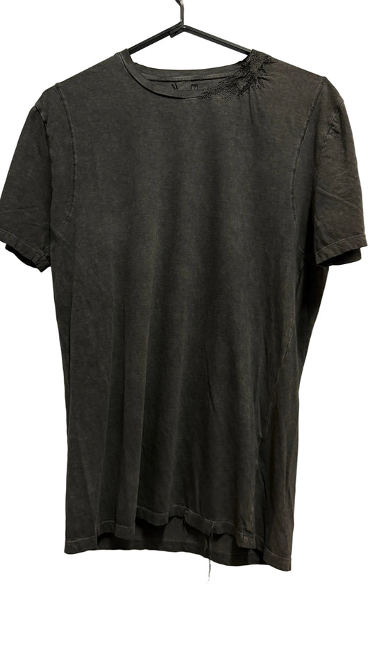 Anthracite Wash Embroidery on Neck SS T-shirt