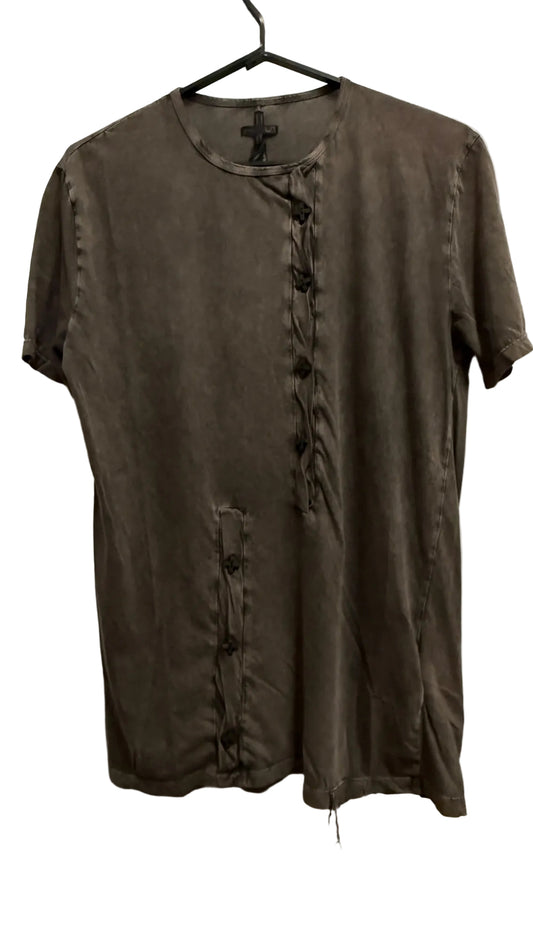 Brown Wash Henley SS T-shirt