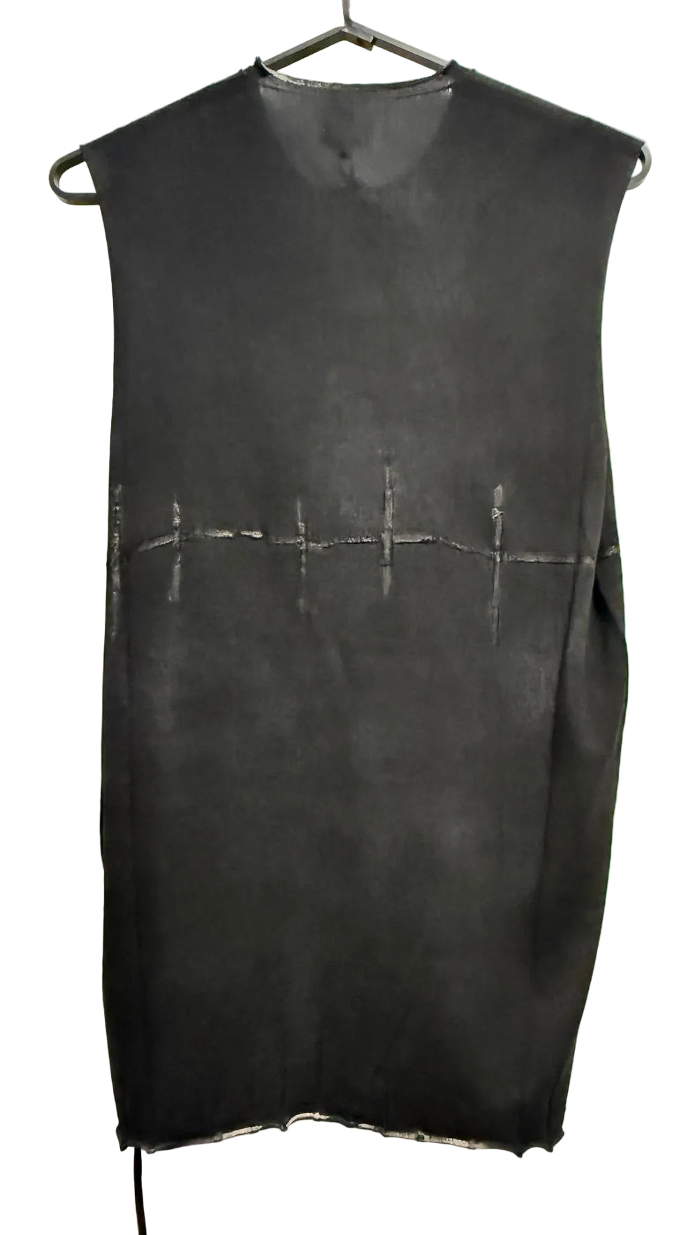 Black with Black Hand Painted CROSS Sleeveless Sweater