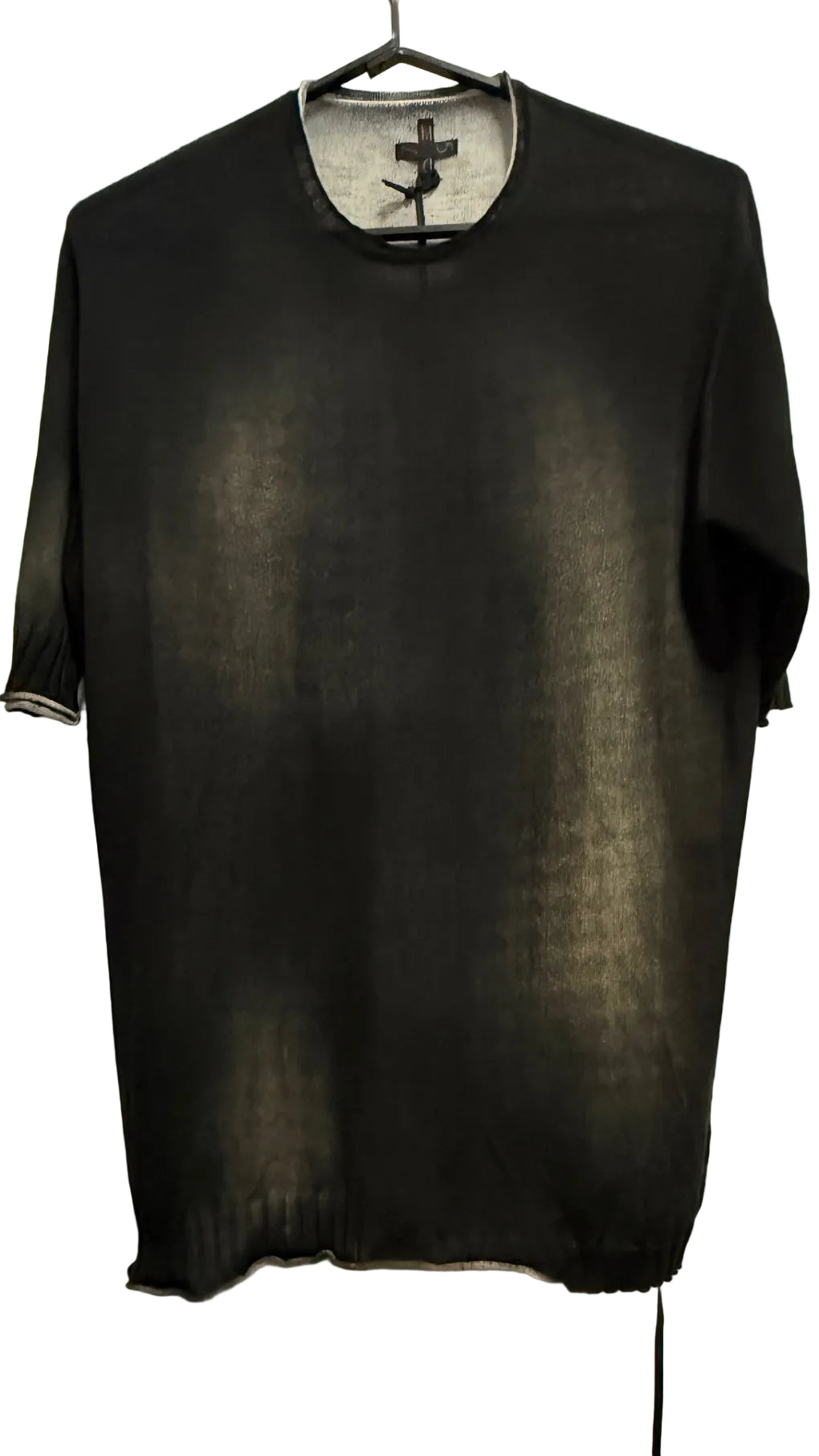 Black Wash Short Sleeve Sweater