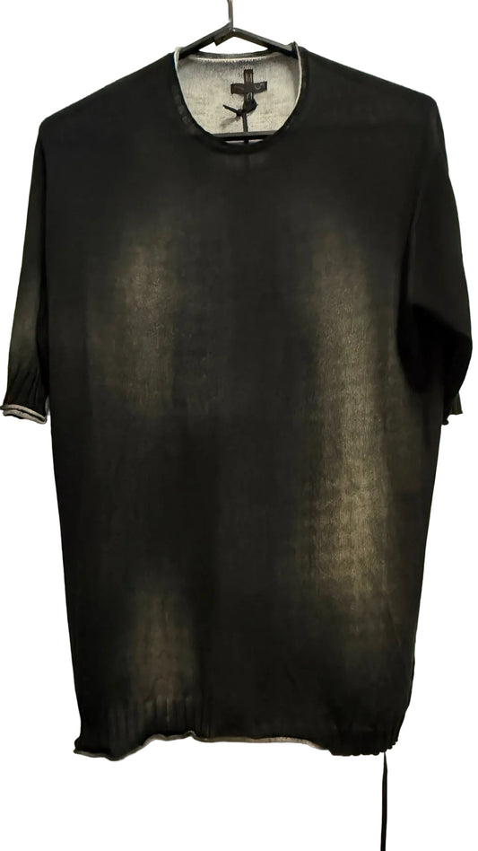 Black Wash Short Sleeve Sweater