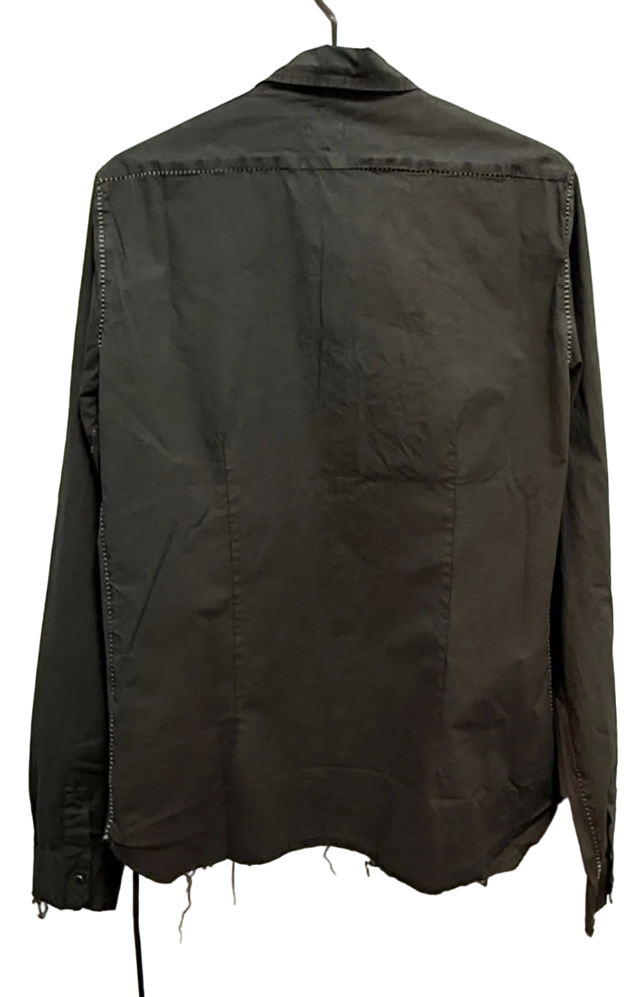 Black Wash Scarstitch Cotton Snap Button Shirt