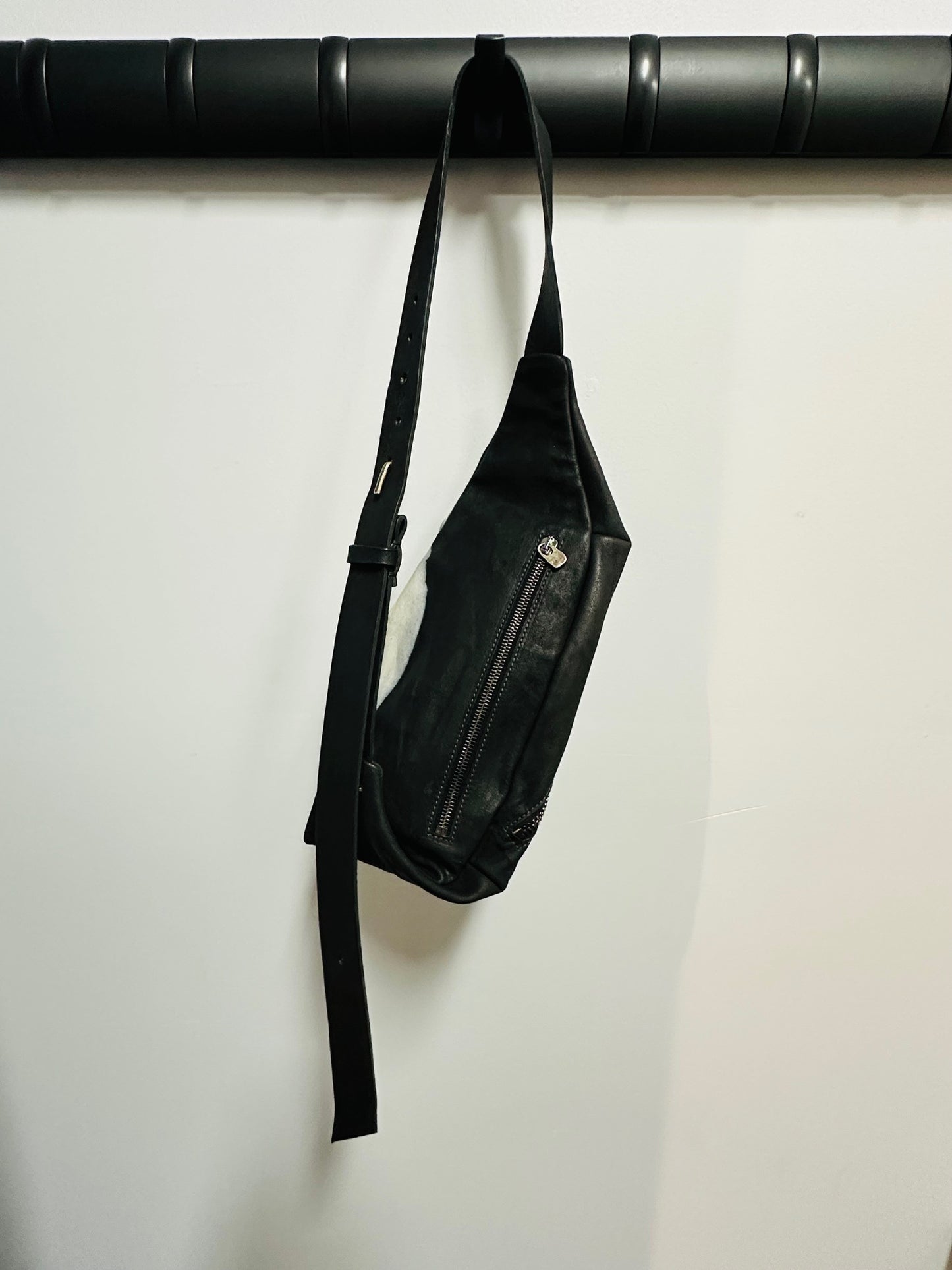Black Bovine Leather CRAI OS Belt Bag
