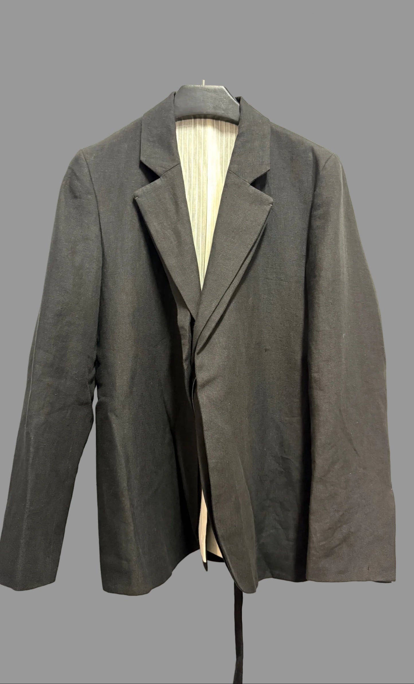 Off Black Double Layer Front Jacket