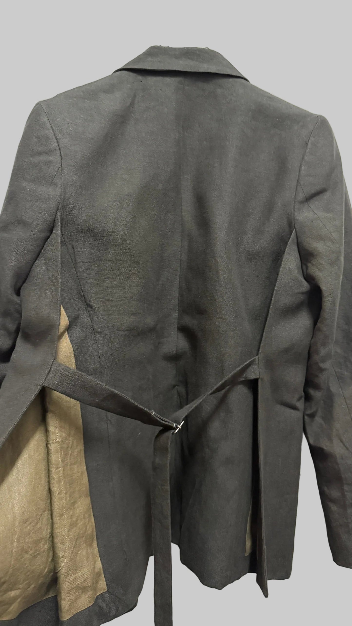 Off Black Double Layer Front Jacket