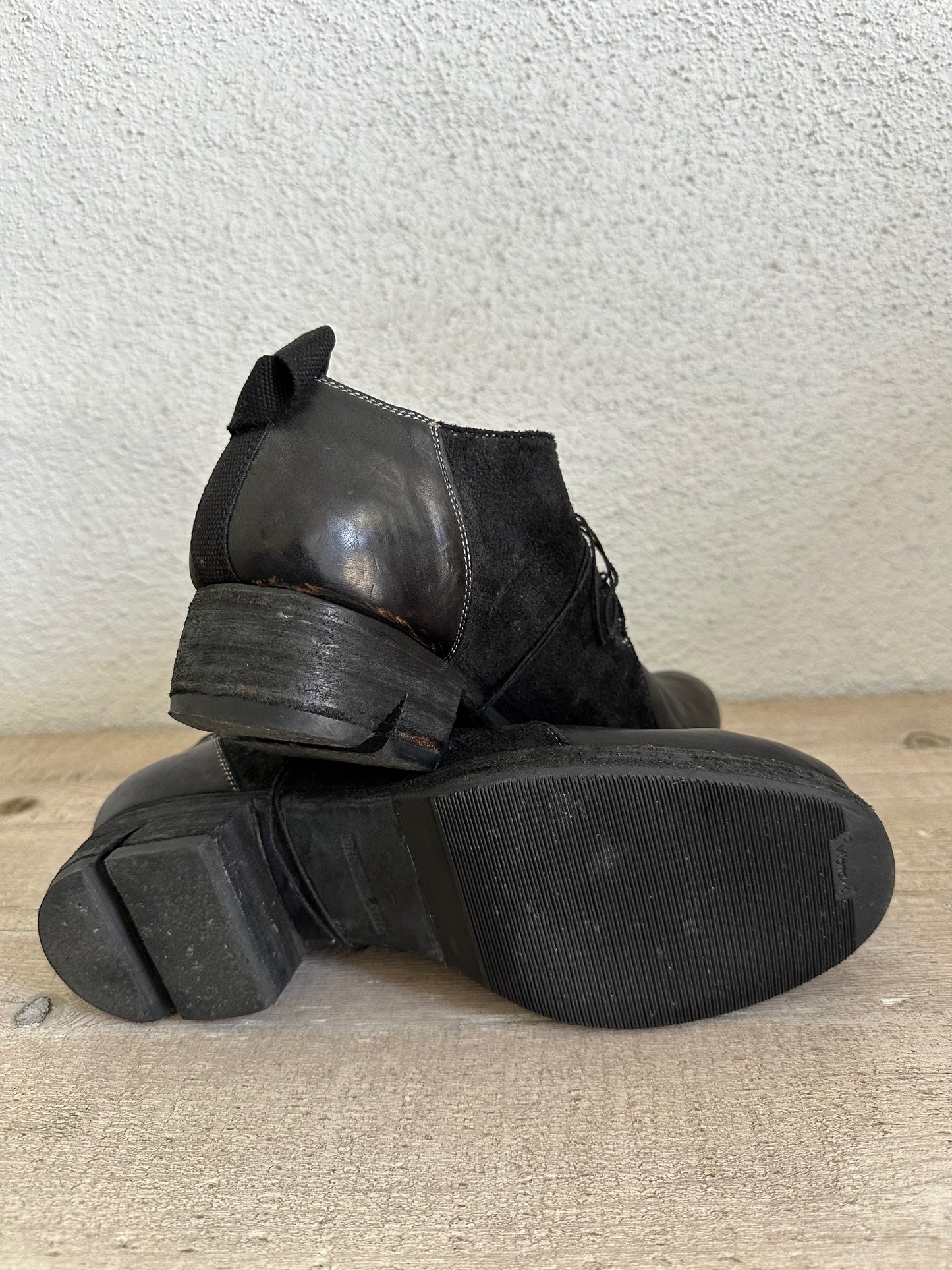 Black Horse Leather Derby Shoes SHOE1 by Boris Bidjan Saberi