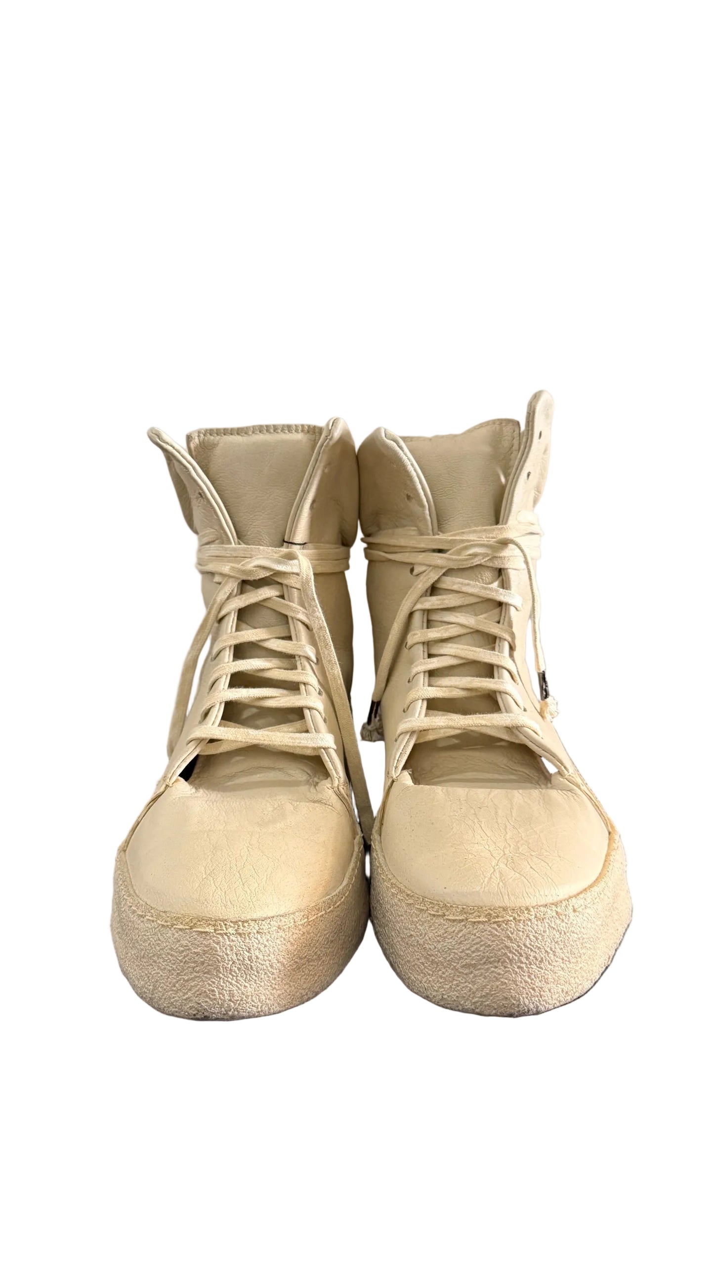 Ivory Sheepskin Hi-top Sneakers