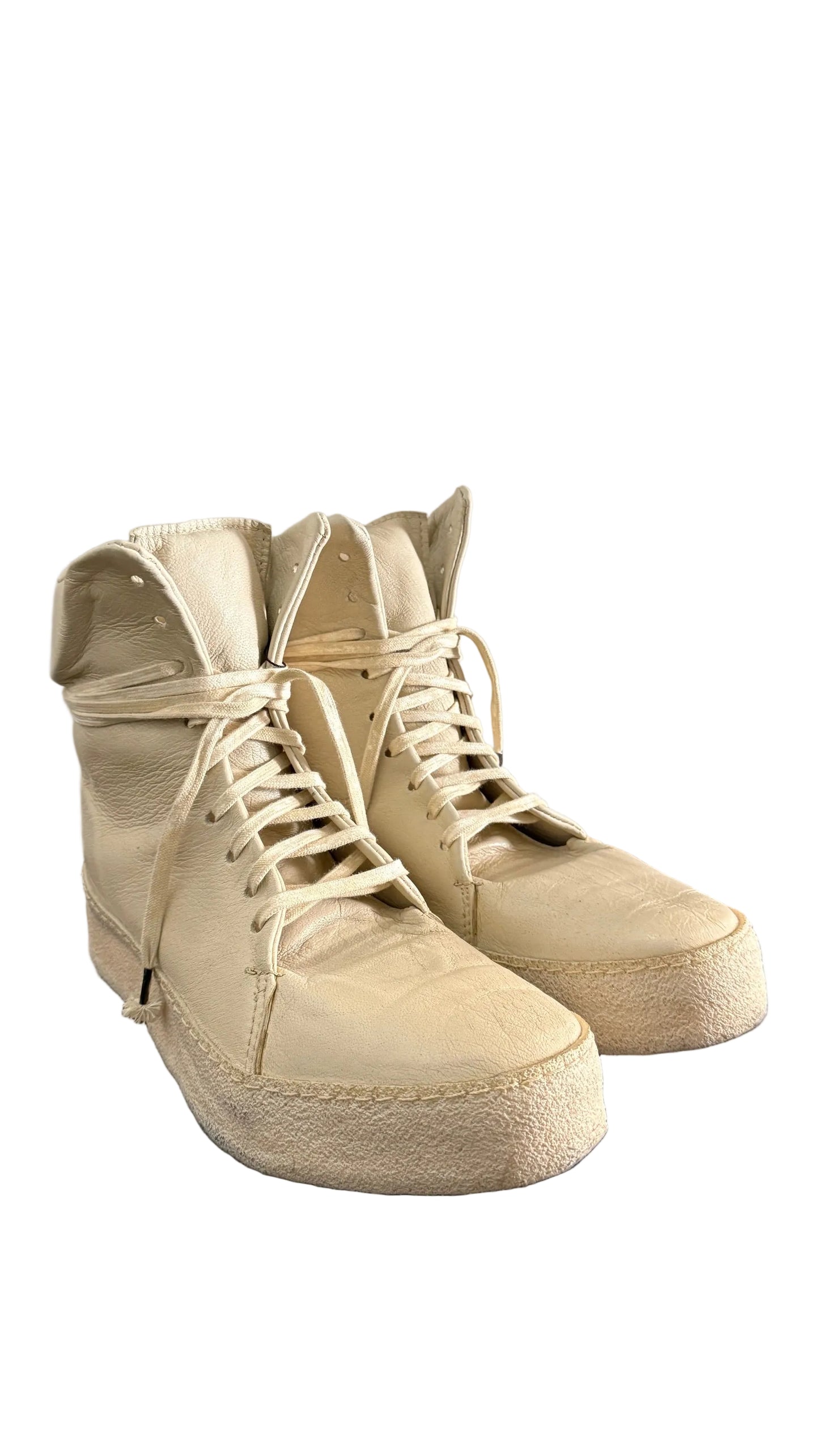 Ivory Sheepskin Hi-top Sneakers