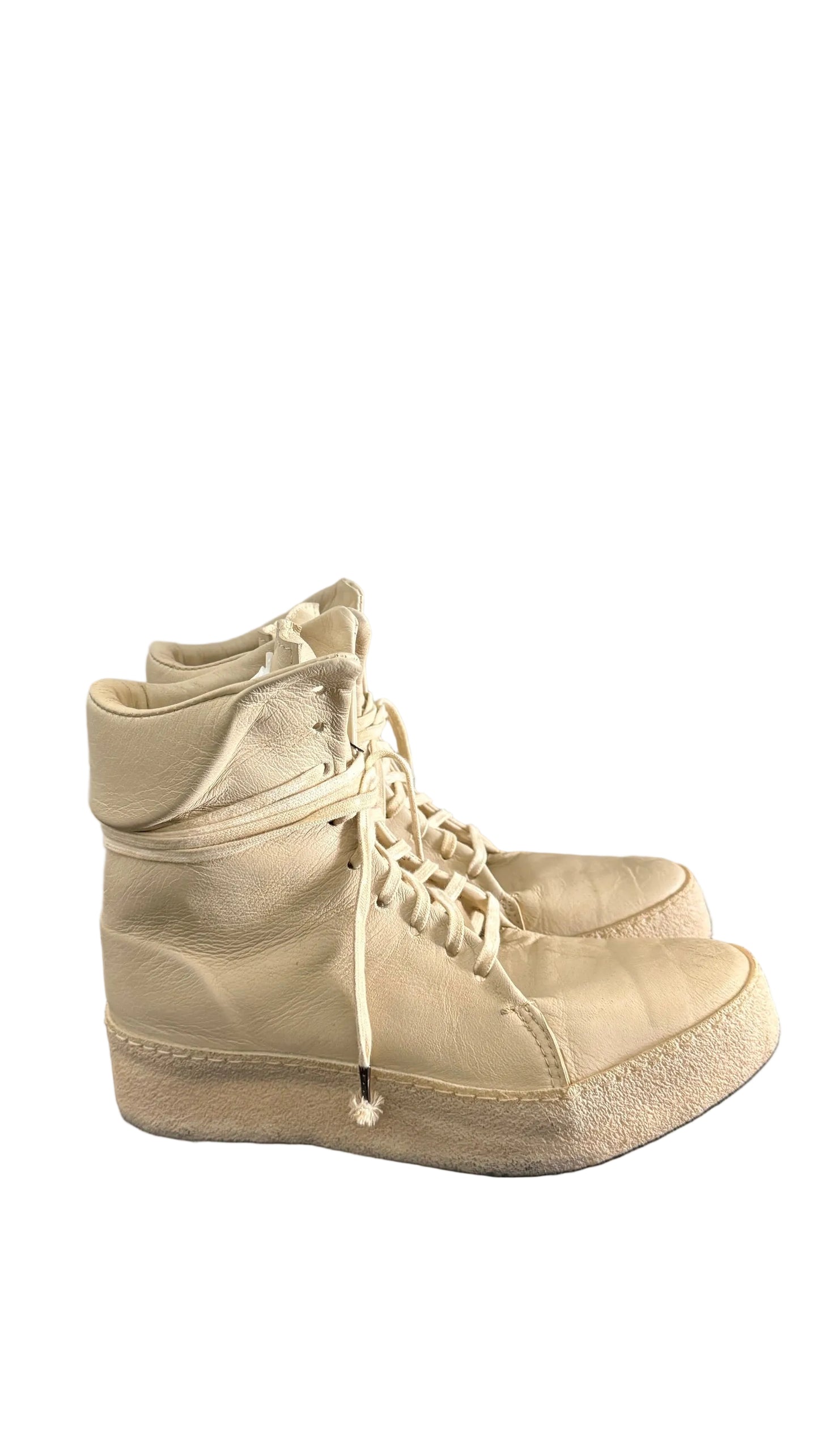 Ivory Sheepskin Hi-top Sneakers