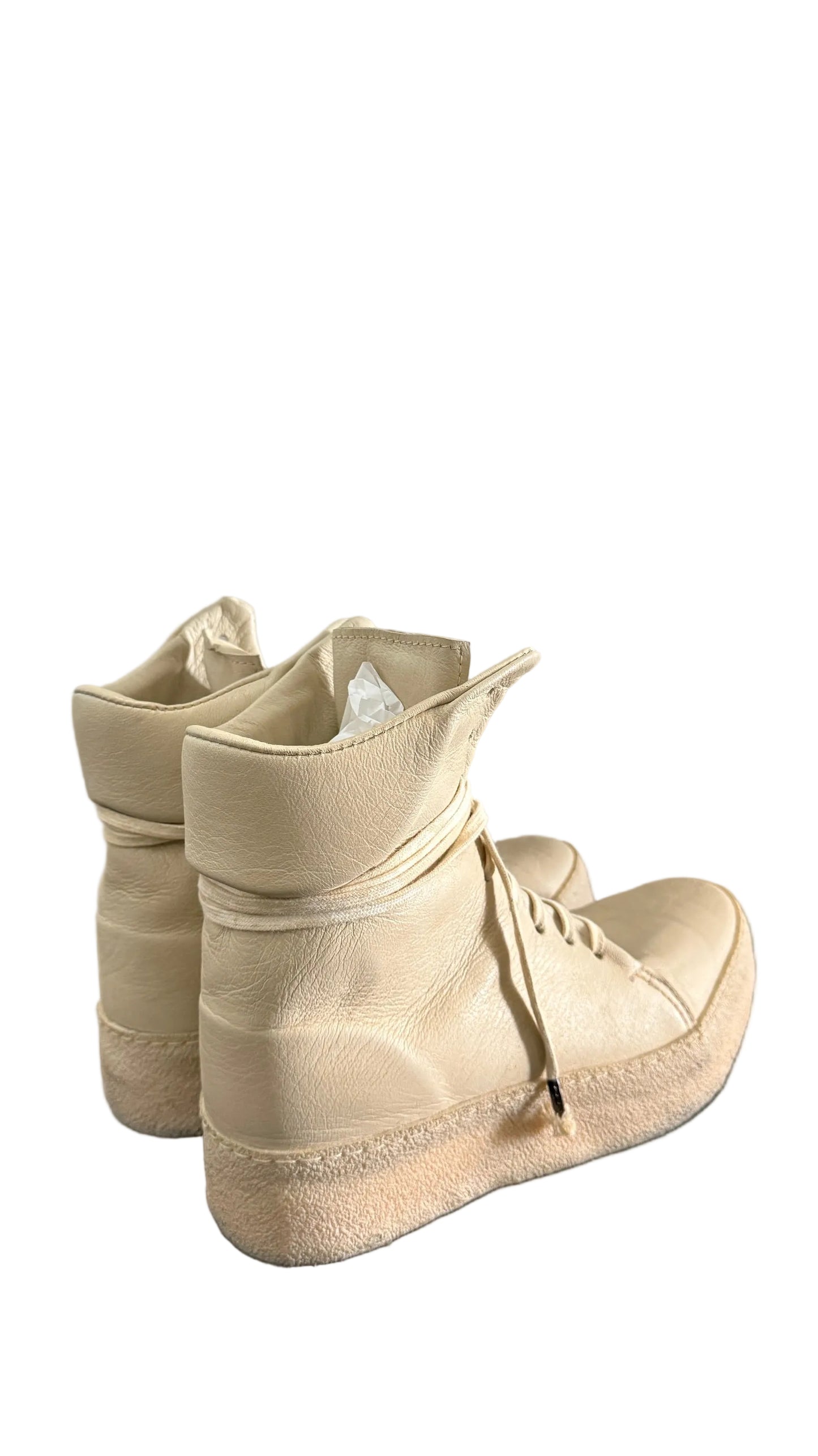 Ivory Sheepskin Hi-top Sneakers