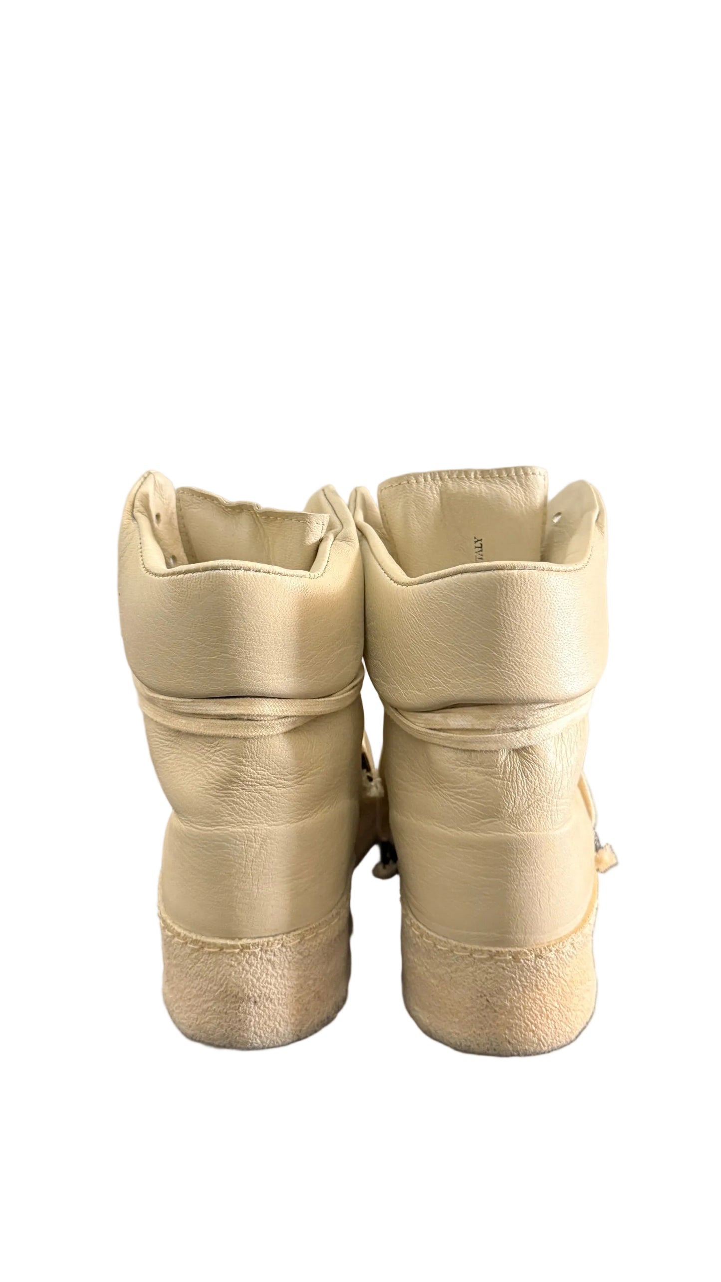 Ivory Sheepskin Hi-top Sneakers