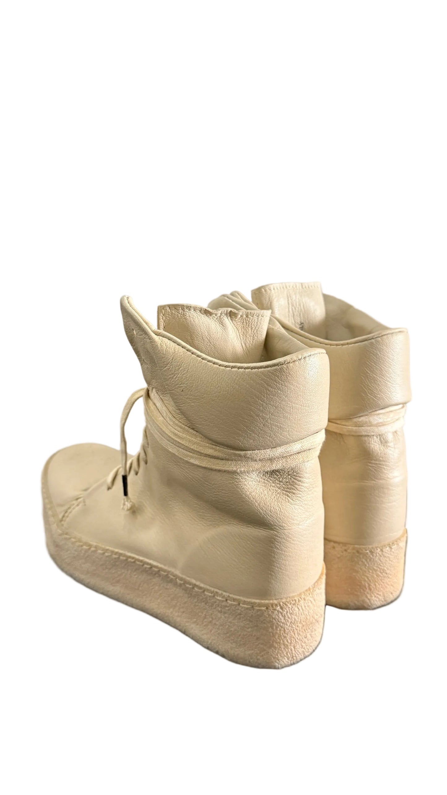 Ivory Sheepskin Hi-top Sneakers