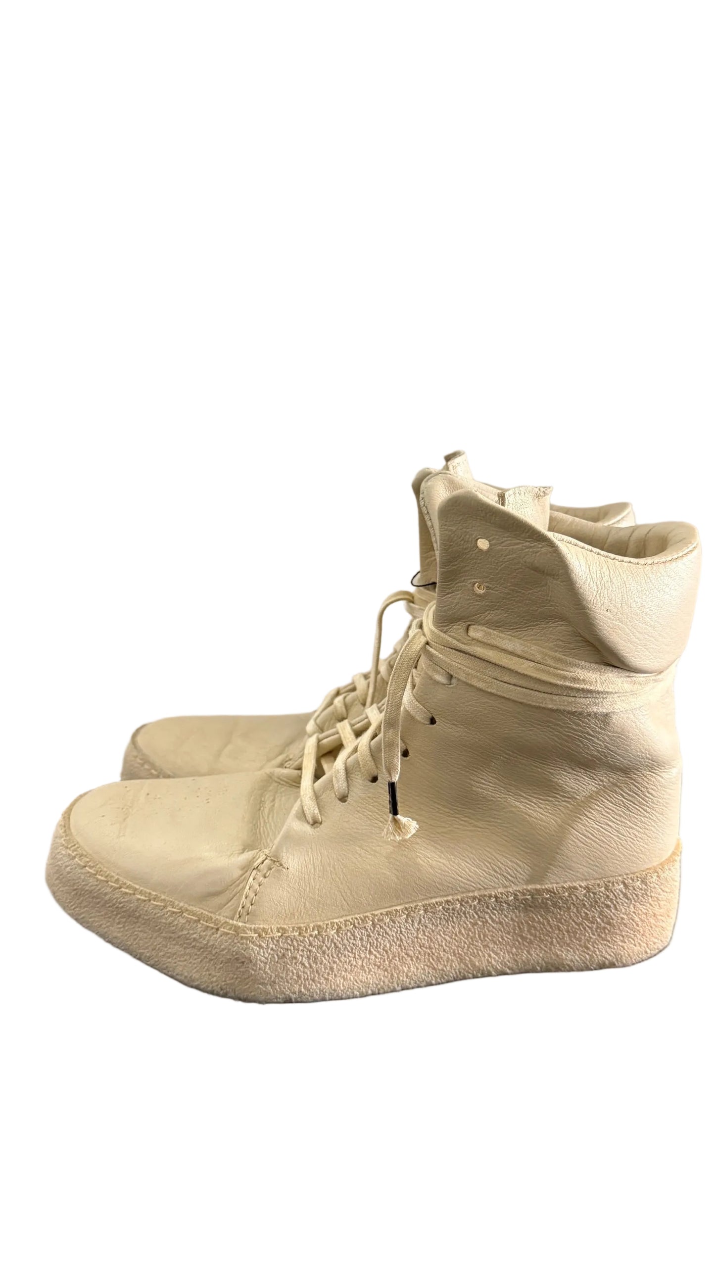 Ivory Sheepskin Hi-top Sneakers