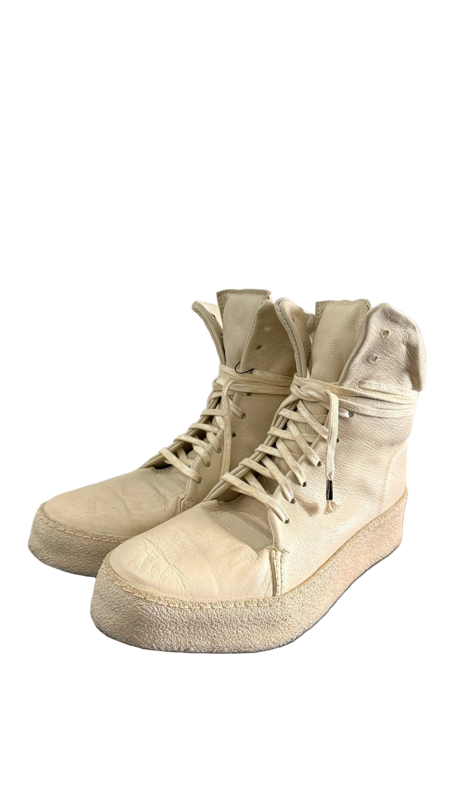 Ivory Sheepskin Hi-top Sneakers