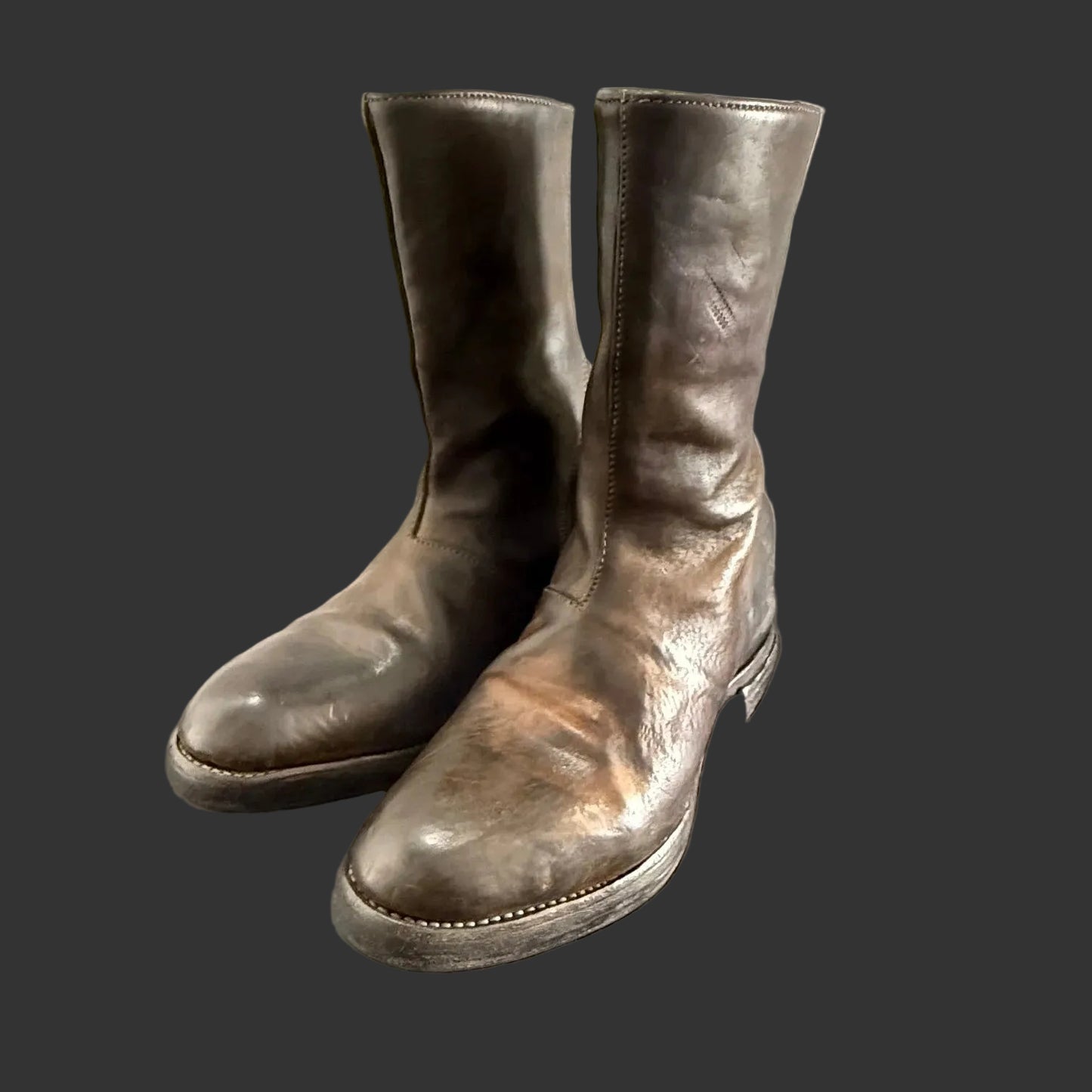 Dark Brown Vegetable Dyed Orthopedic Spur-Biter Boot AM/2756P LUC-PTC/19 by Carol Christian Poell