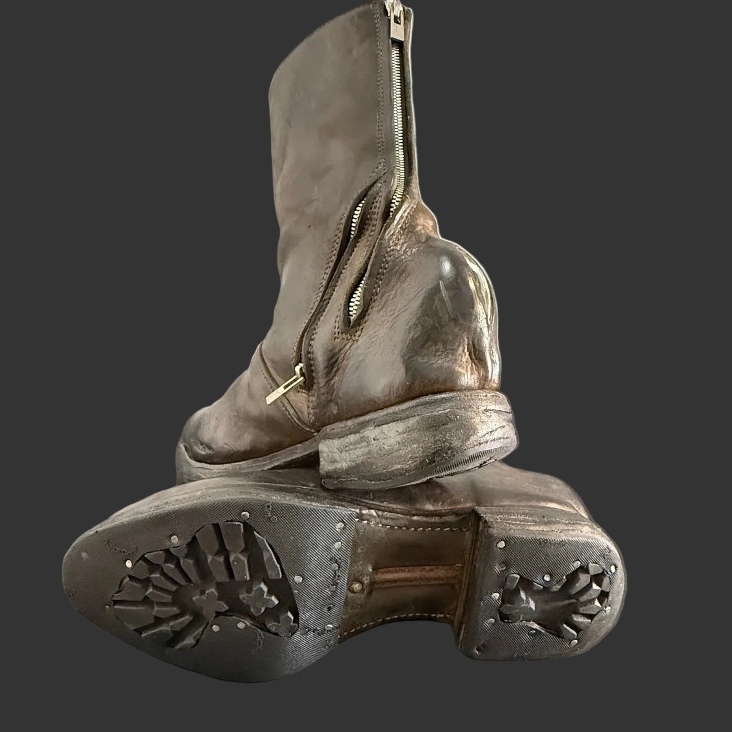 Dark Brown Vegetable Dyed Orthopedic Spur-Biter Boot AM/2756P LUC-PTC/19 by Carol Christian Poell