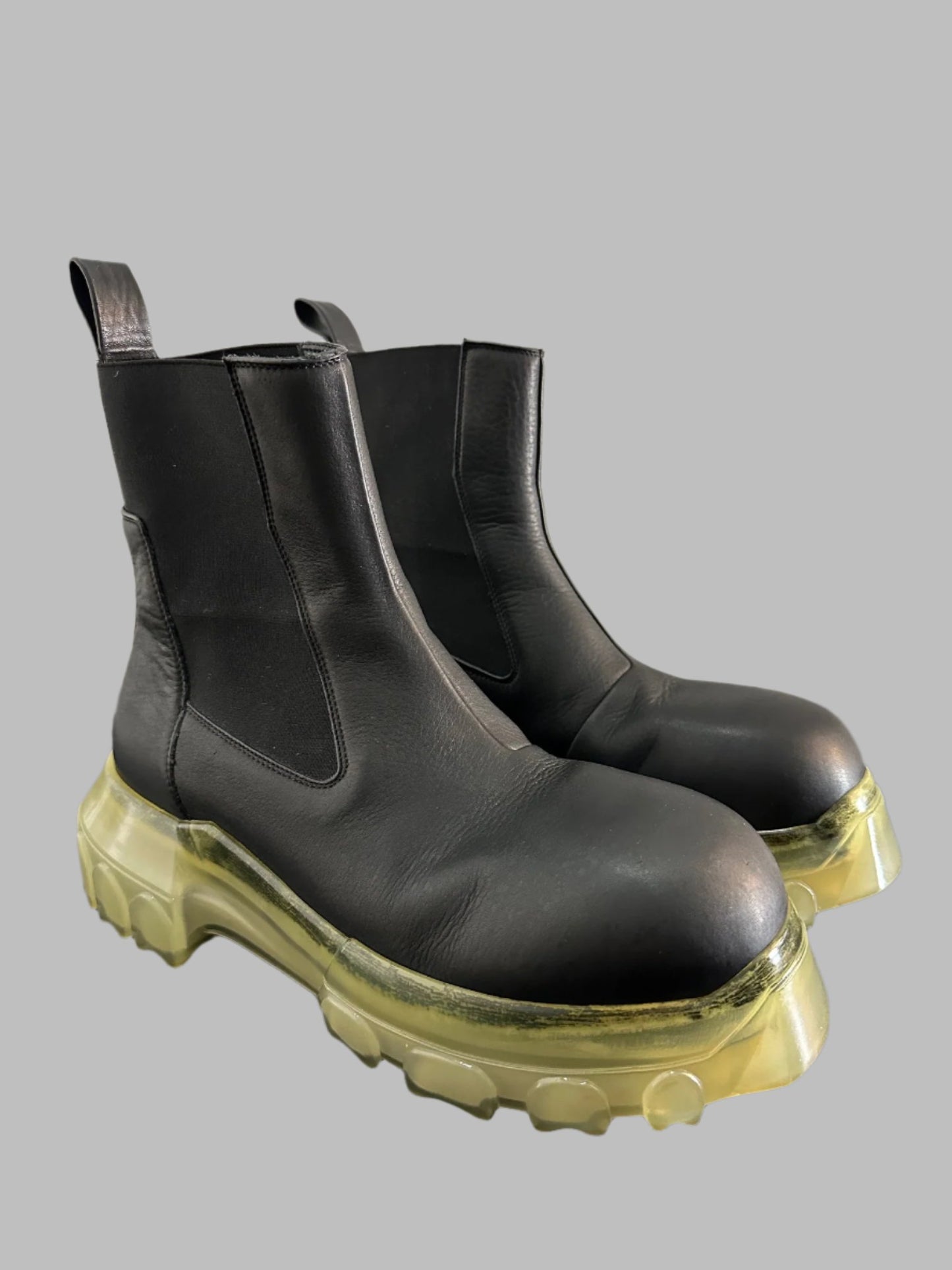 Black Beatle Bozo Tractor Boots by Rick Owens