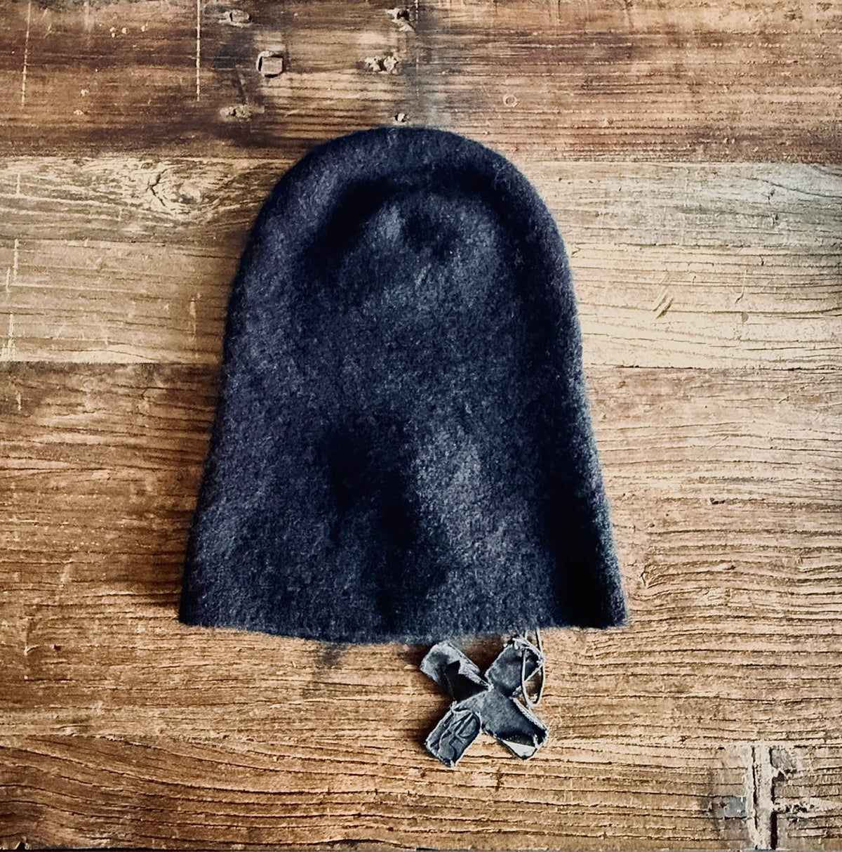 Black Cashmere Silk Knit Cap
