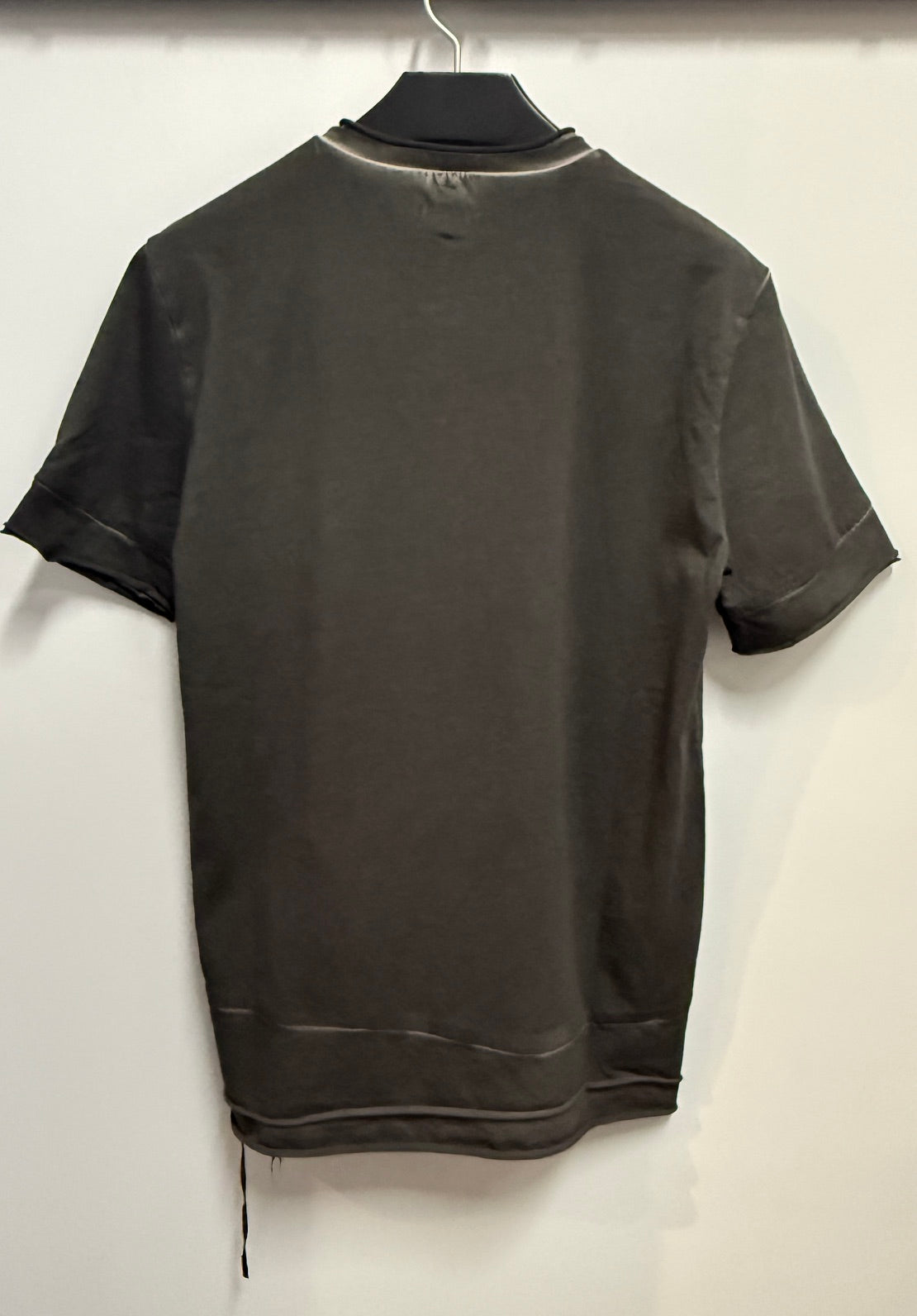 Dark Grey Resin Heavy Cotton Contrast Stitch T-shirt