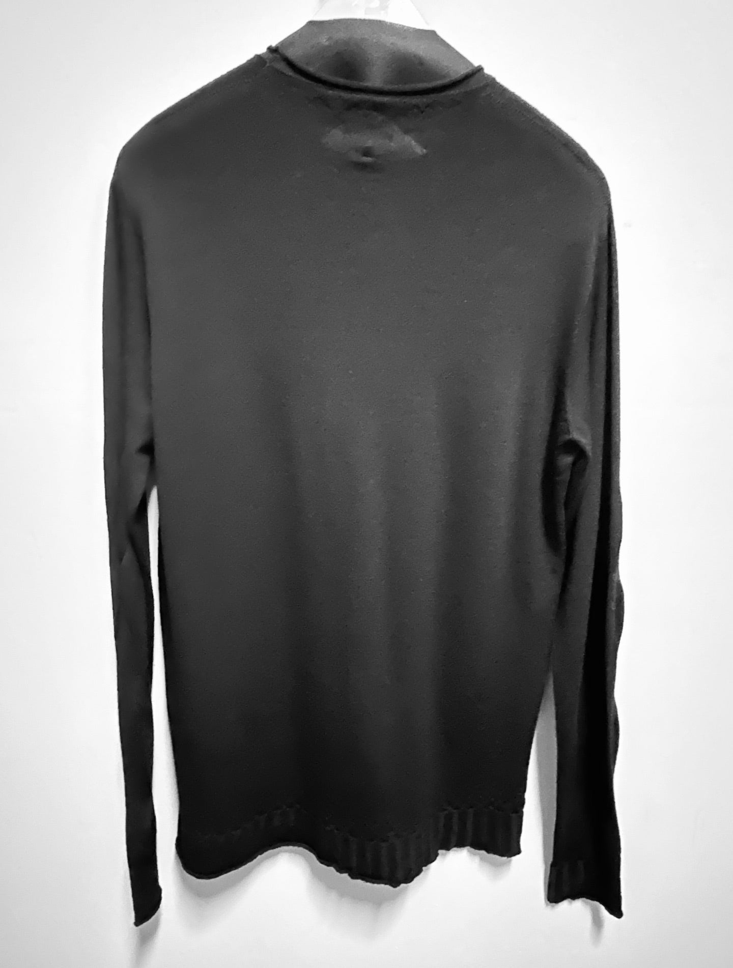 Black Roll Neck Lightweight Wool Sweater