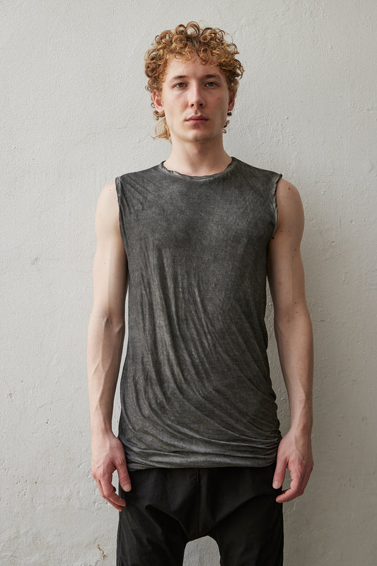 Anthracite Resin Double Layer Sleeveless T-Shirt