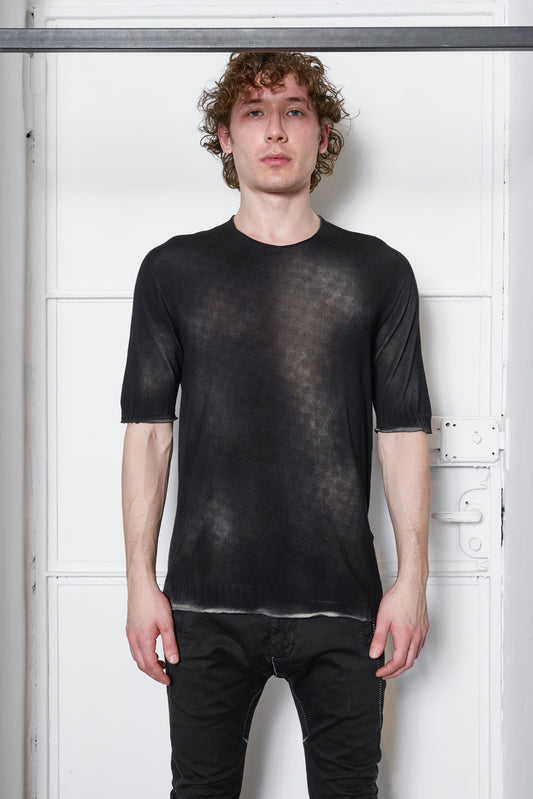 Black Wash Short Sleeve Sweater