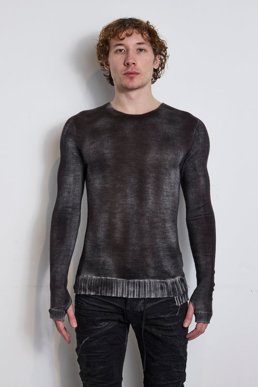 Opossum Black Brown Soft Medium Wool Sweater