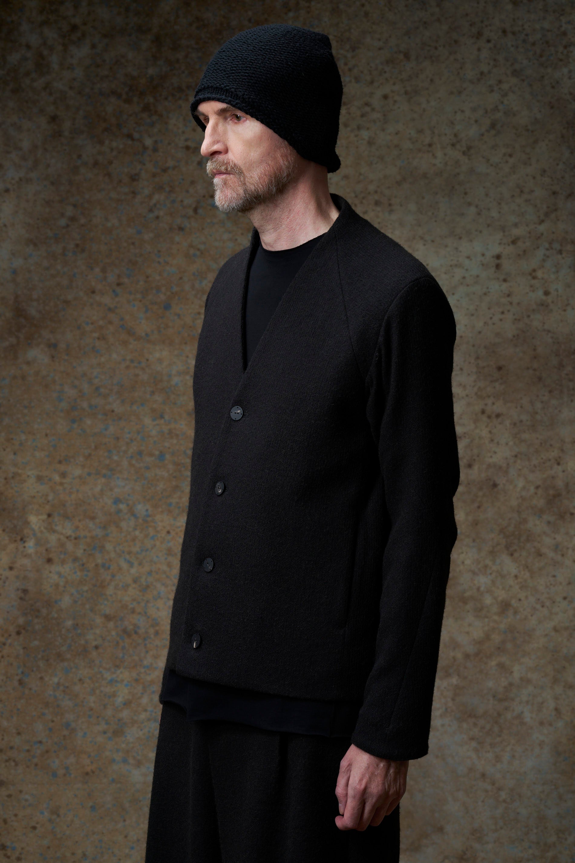DEVOA カーディガン デヴォア DEVOA Knit cardigan cotton / linen / silk （BLACK