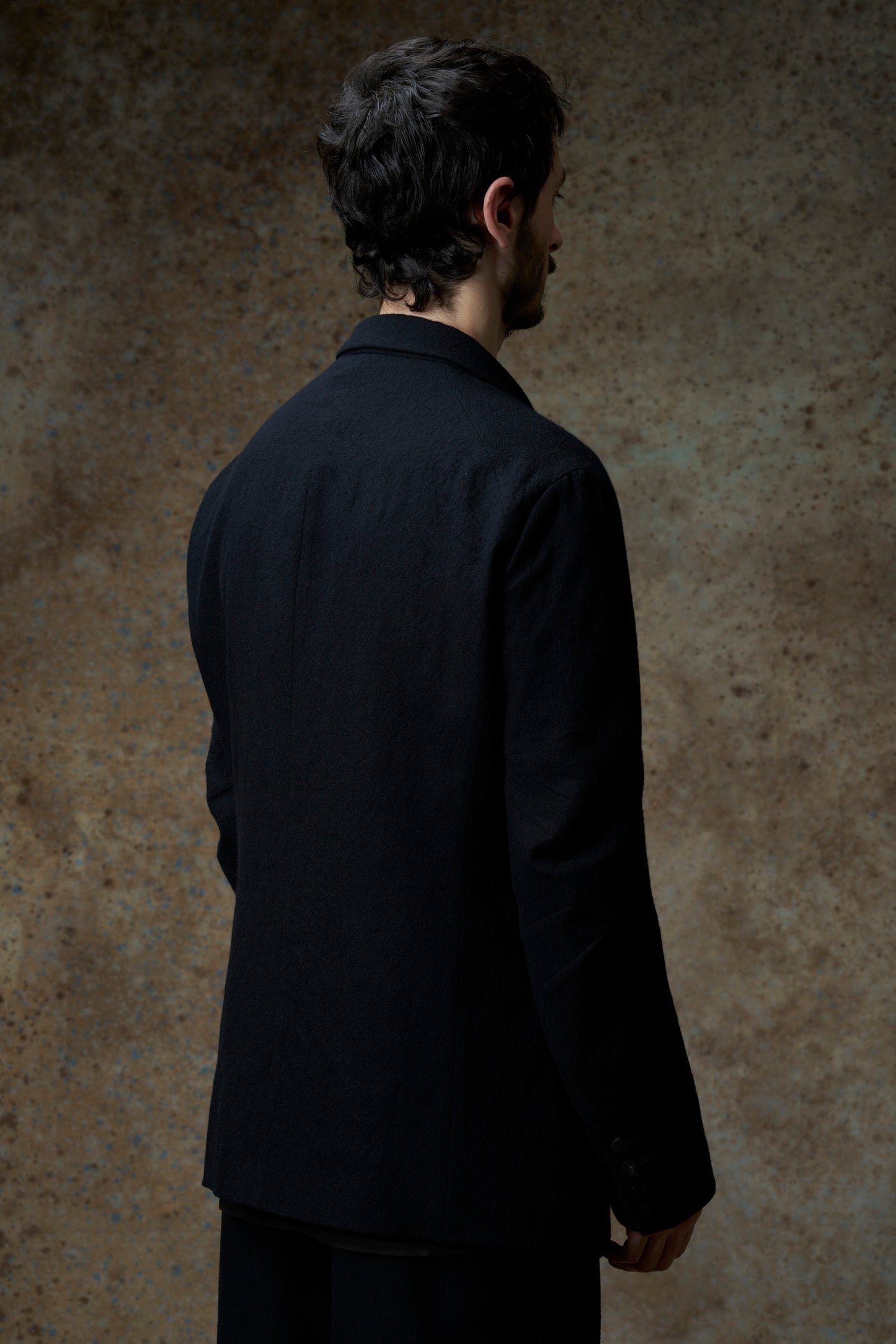 Black 5-Button Wool Soft Blazer