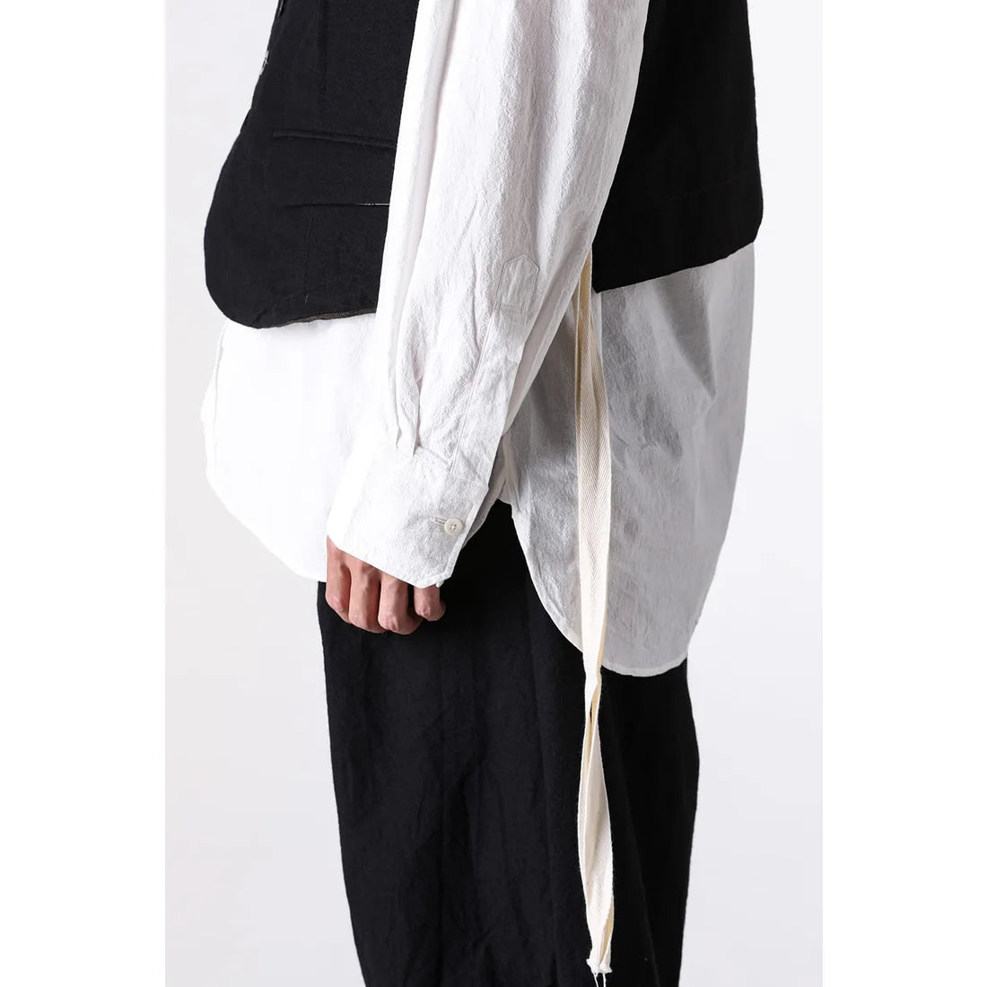 Coal Black Square Shaped Loose Vest