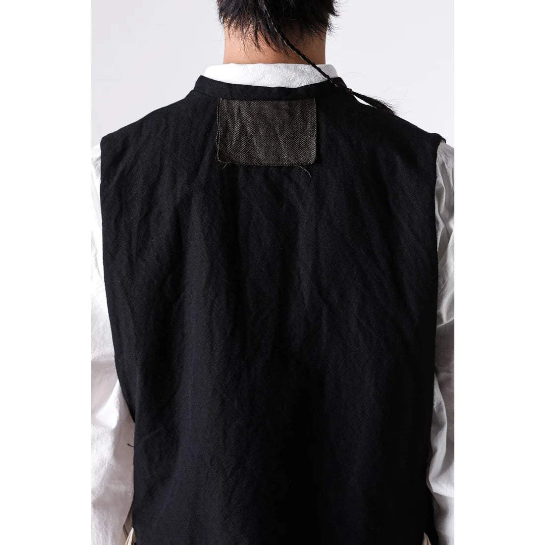 Coal Black Square Shaped Loose Vest