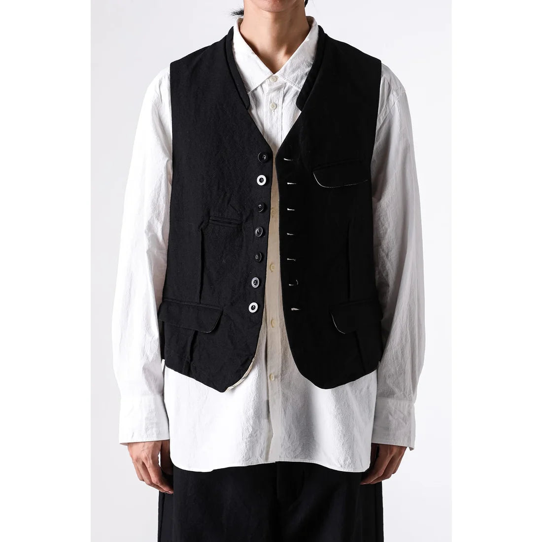 Coal Black Square Shaped Loose Vest
