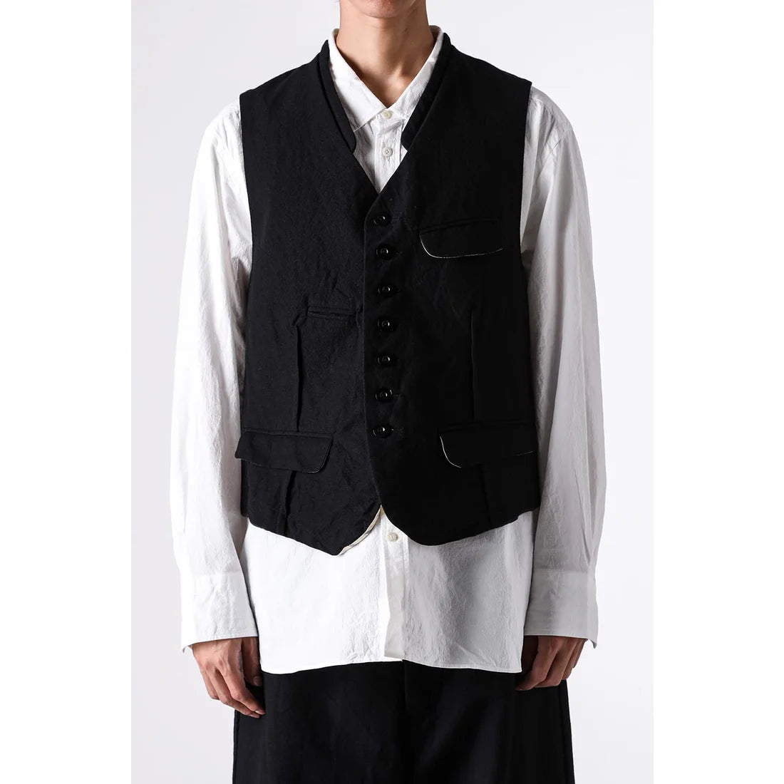 Coal Black Square Shaped Loose Vest