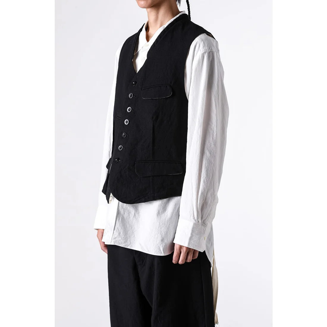 Coal Black Square Shaped Loose Vest