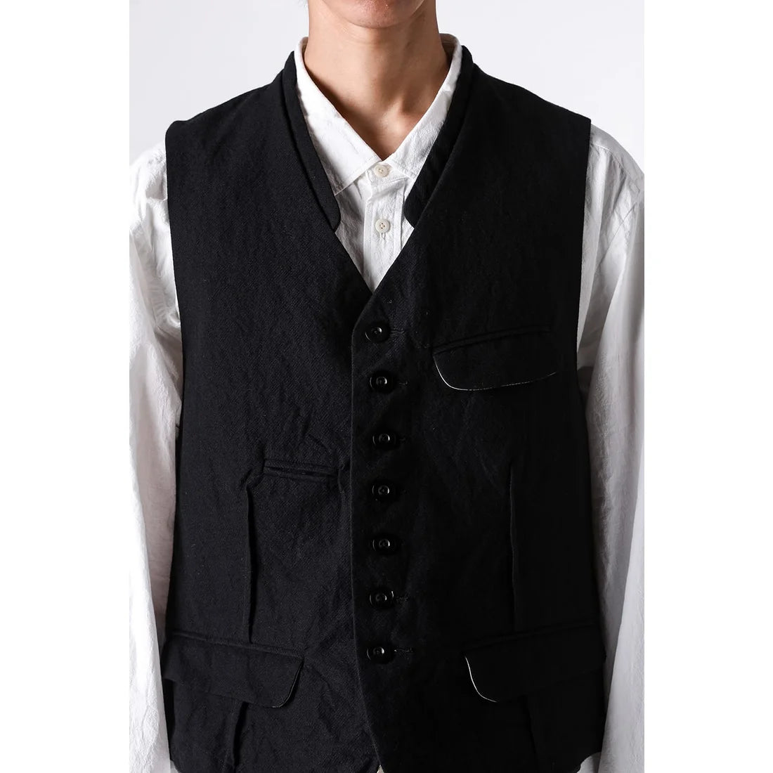 Coal Black Square Shaped Loose Vest