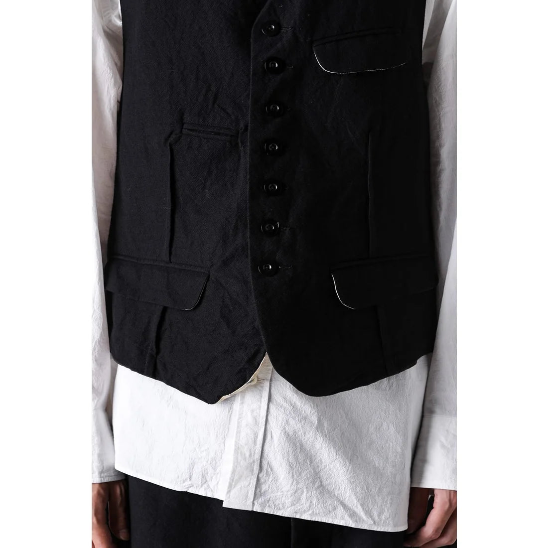 Coal Black Square Shaped Loose Vest