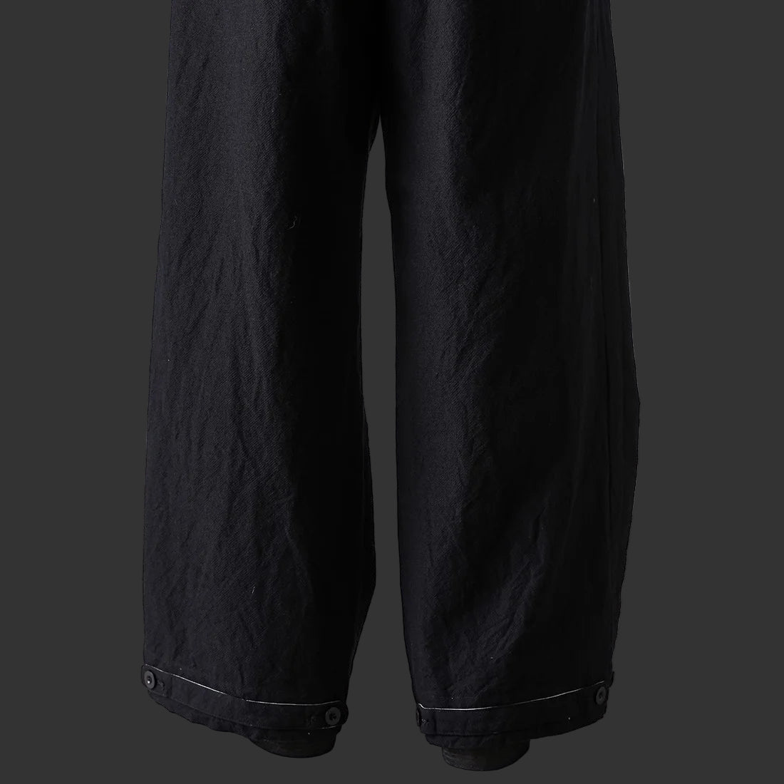 Coal Black Side Tucked Wide Straight Trousers