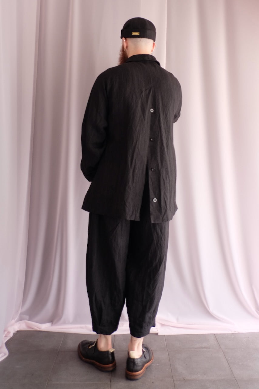 Midnight Boxy Collared Raglan Palmacaan Short Coat