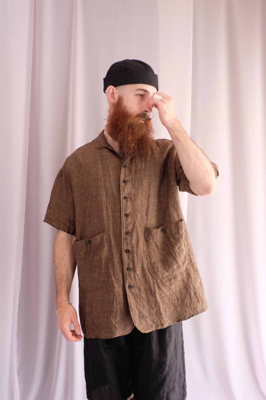 Midnight Heavy Linen Fisherman’s Cap